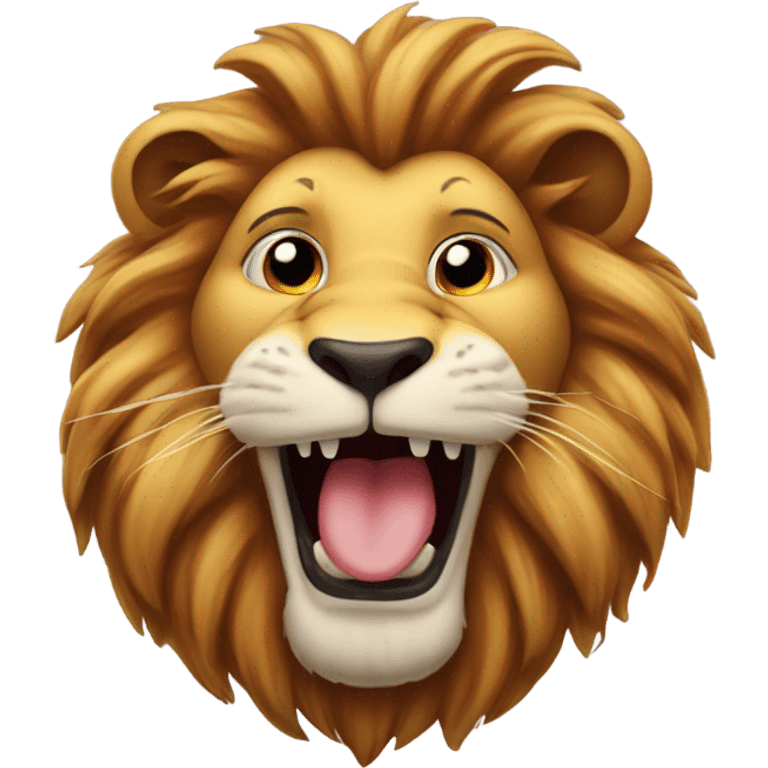 Lion blowing a kiss emoji