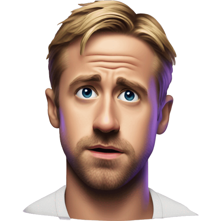 ryan gosling sad with bandaid on nose with violet light emoji