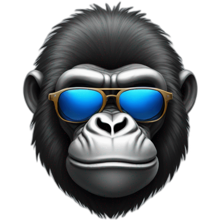 Cool punk looking gorilla with shades emoji