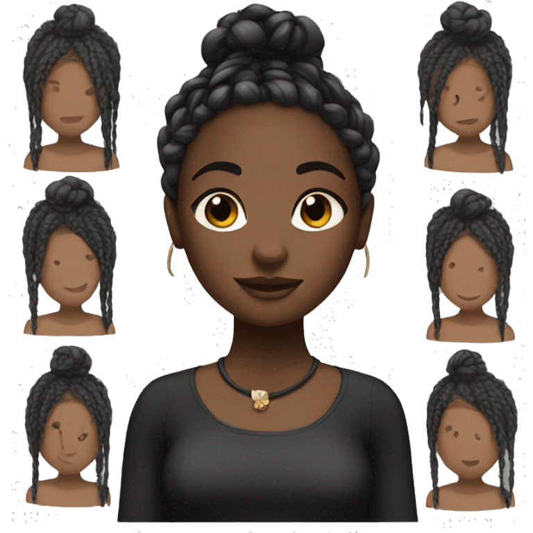 blck girl with braids emoji