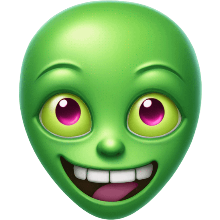 Smiling Face with Heart-Eyes green alien emoji