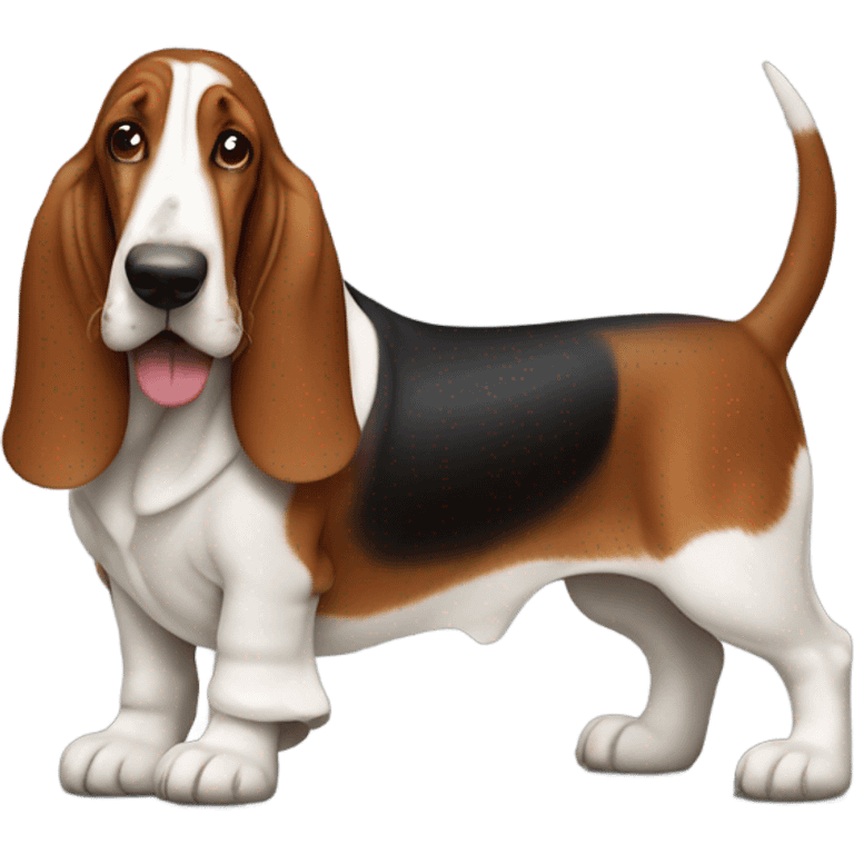 basset hound riding a redbone dog emoji