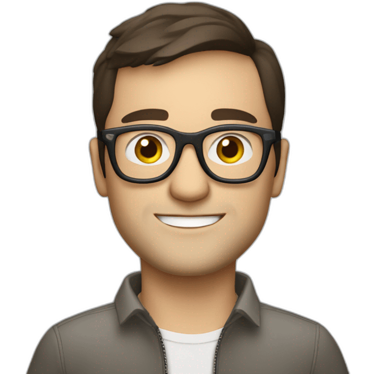 Brunette man with glasses driving Citroen C4 emoji