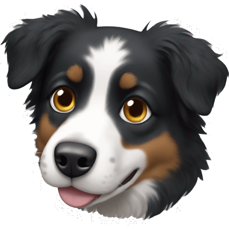 Small black australian shepherd dog with black muzzle emoji