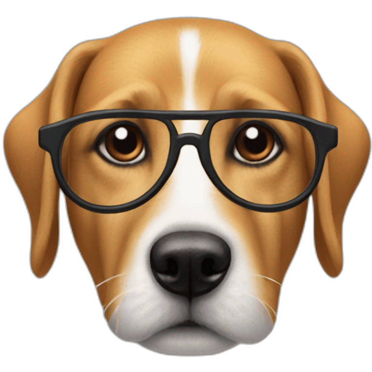 Chien avec des lunettes de solei emoji