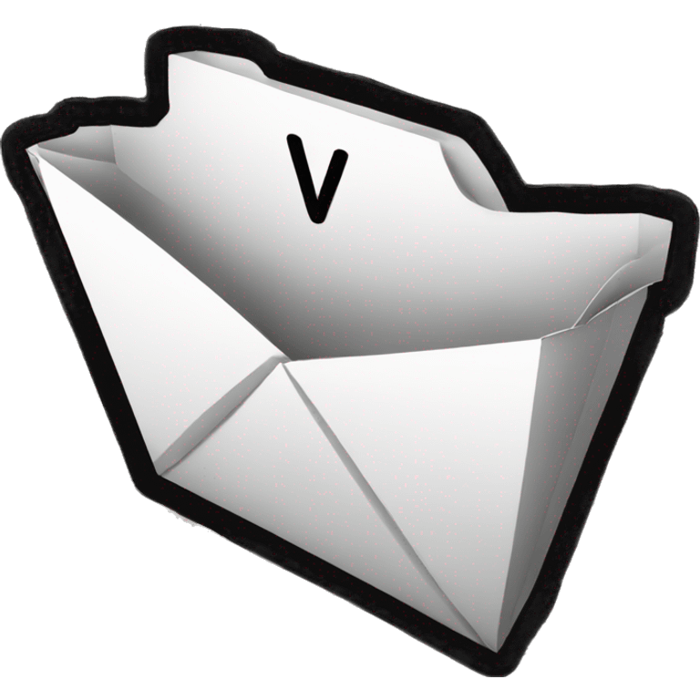 letter V, cryptocurrency, coin, black and white emoji