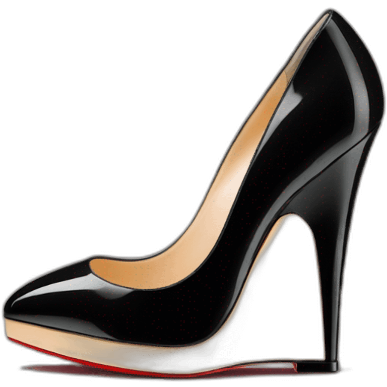 WEDGE heel LOUBOUTIN black PATENT emoji