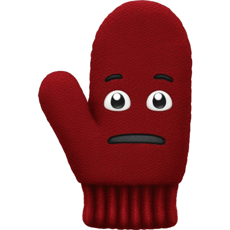 Dark red mittens emoji