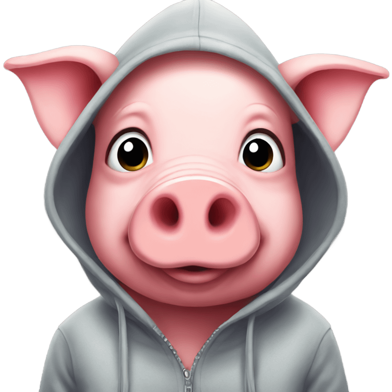 Pig wearing a hoodie  emoji