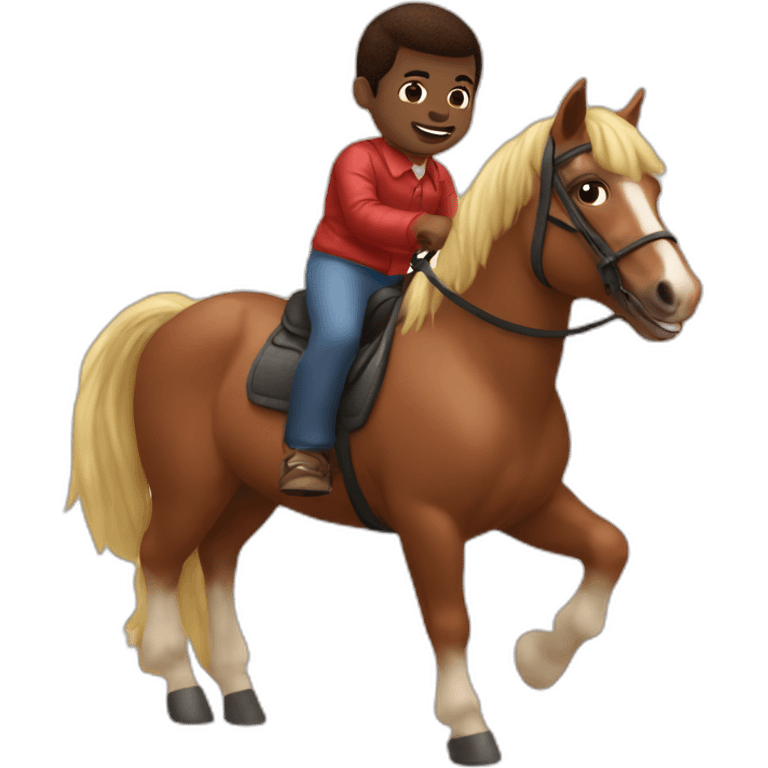 Gary Coleman riding a pony emoji