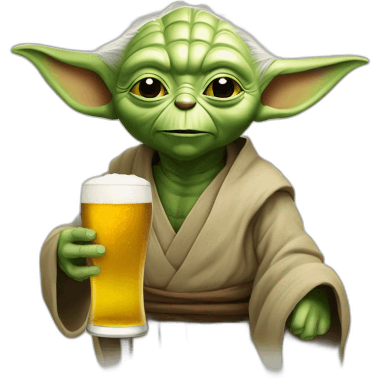 YODA QUI BOIE UNE BIERE emoji