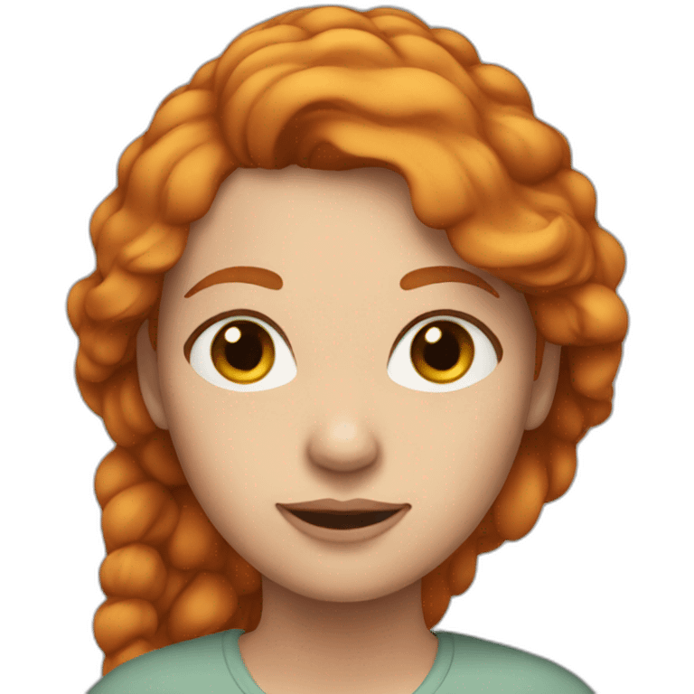 woman with ginger hair, grey eyes emoji