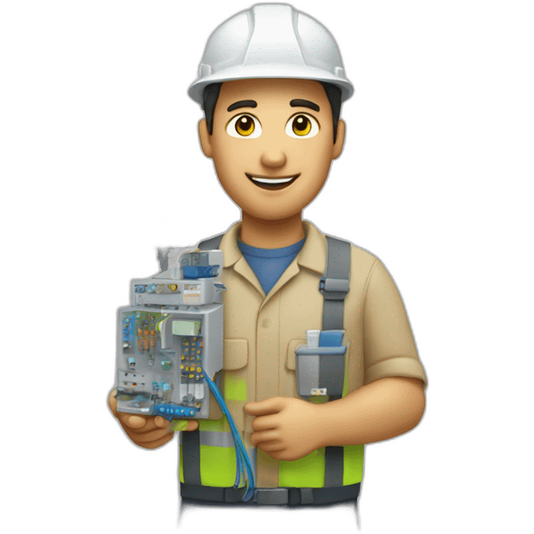 telecom technician with a fiber optic in one hand emoji