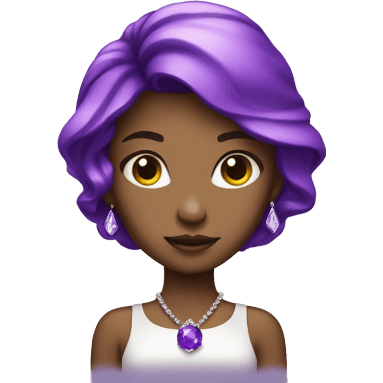 jewel girl with purple gem hair emoji