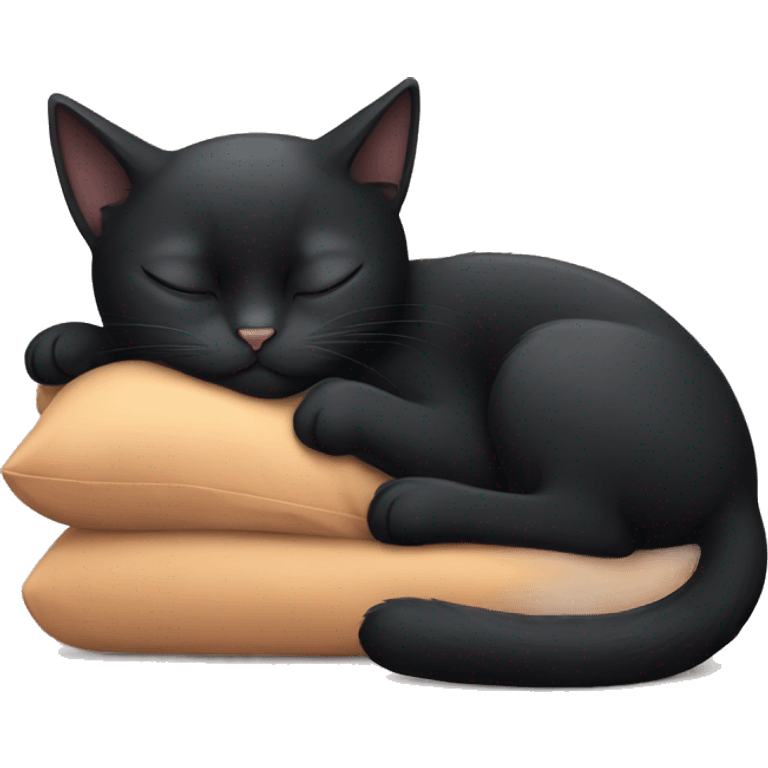 black cat sleeping emoji