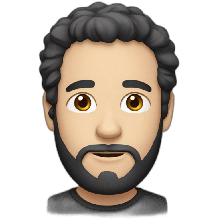 White man with unshaven beard and black hair emoji