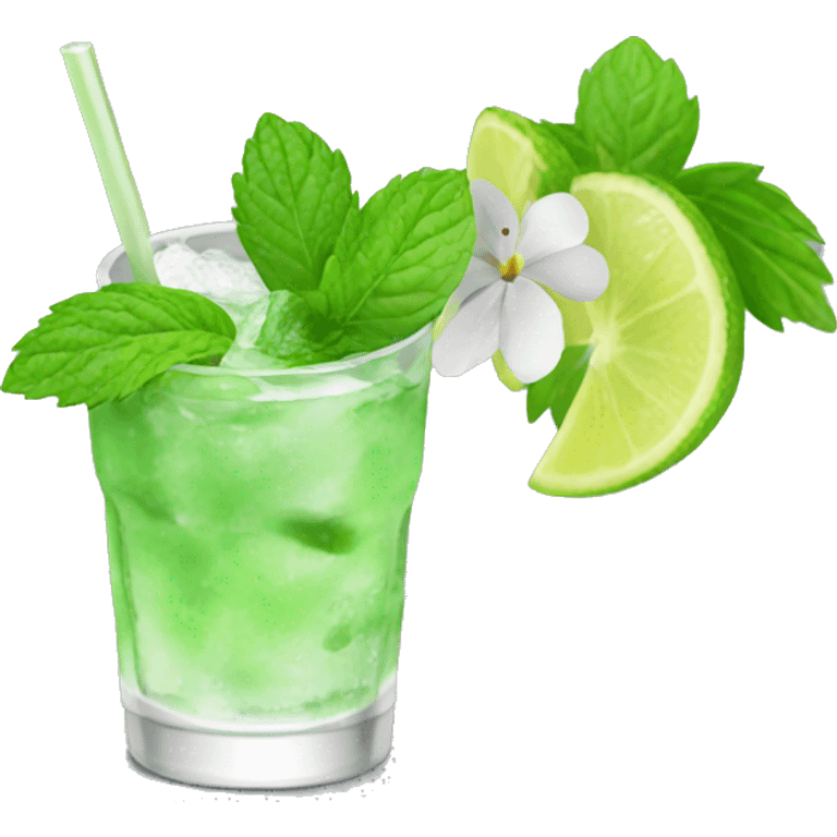 Mojito with flower emoji