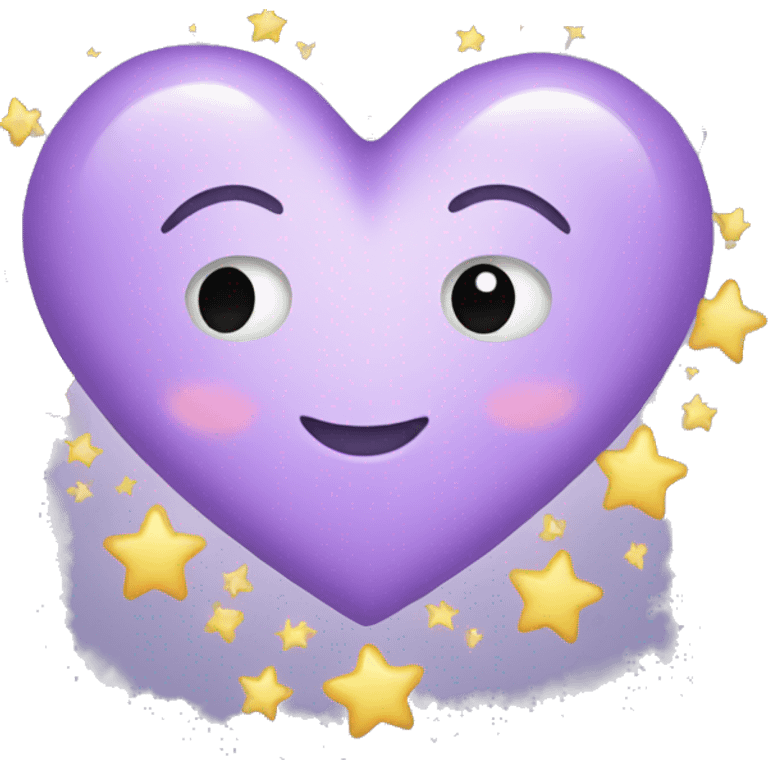 Light Purple Heart with stars  emoji