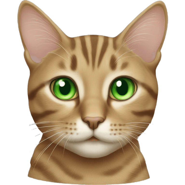 Tabby cat with green eyes  emoji