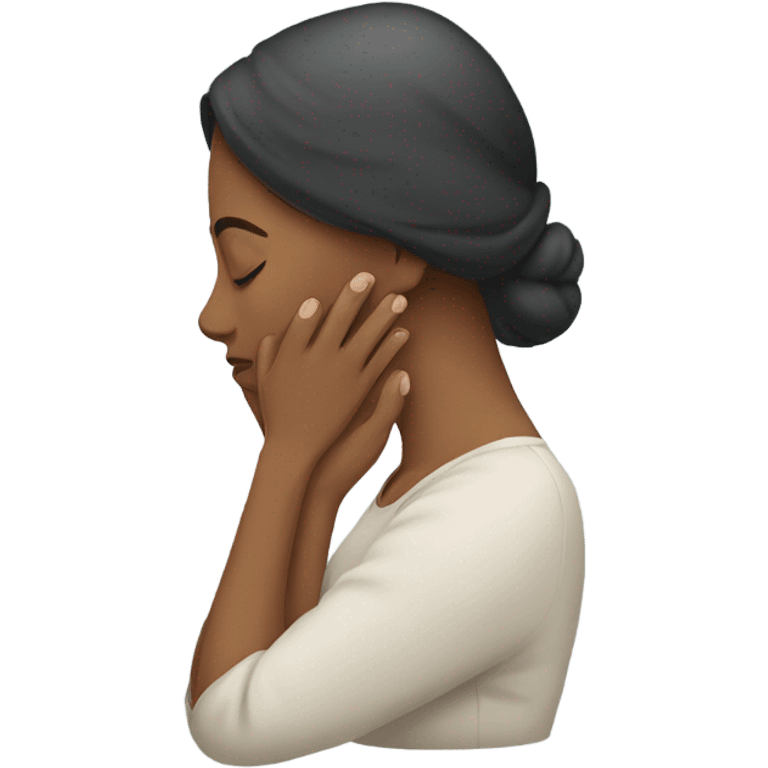 woman with hands on her neck emoji