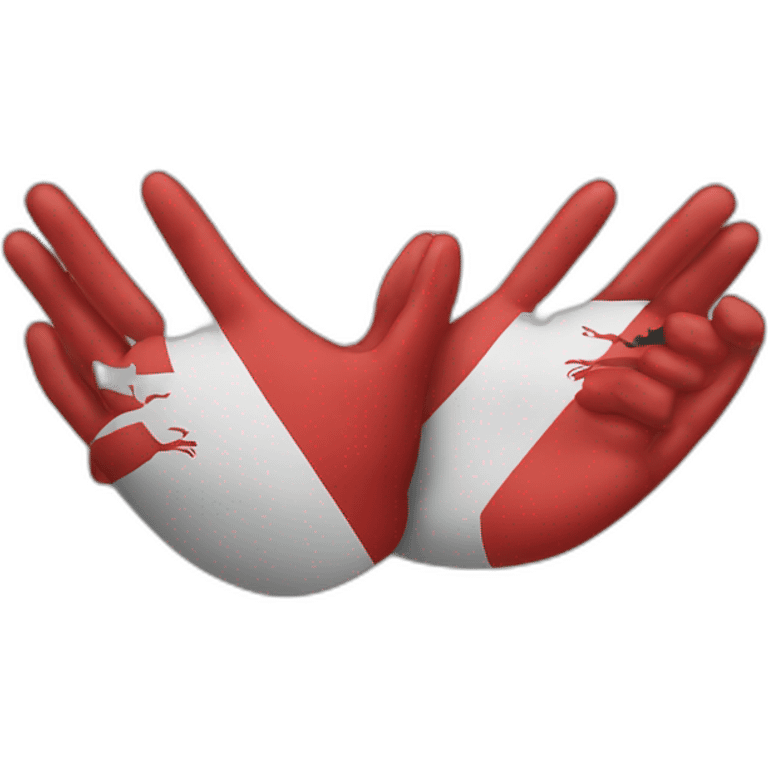 Two hands making a sign like the albanian flag eagle emoji