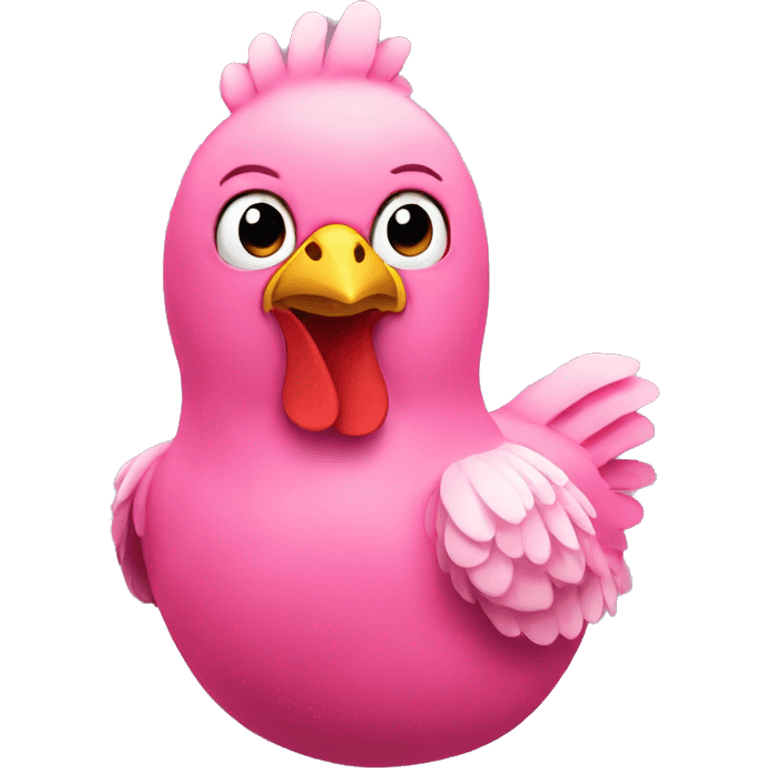 Pink chicken emoji