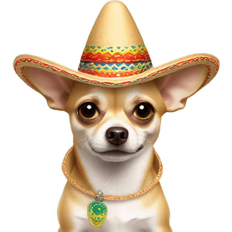 Chihuahua with a sombrero ￼ emoji