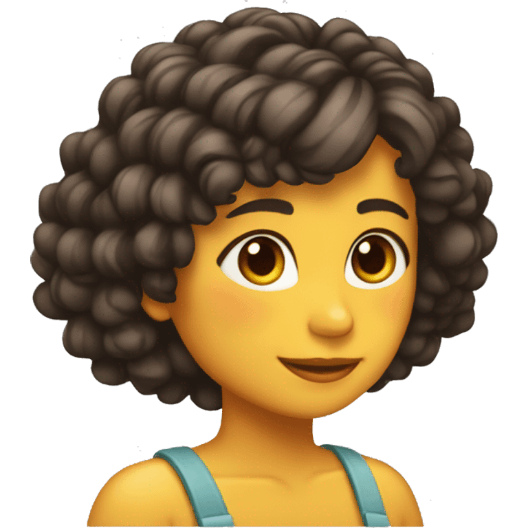 Chica morena con el pelo corto emoji