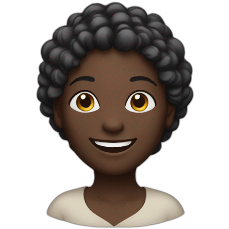 a happy woman, black skin emoji