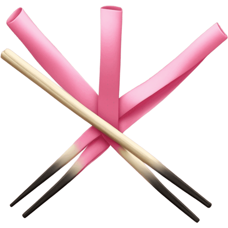 pink ribbon chopstick emoji