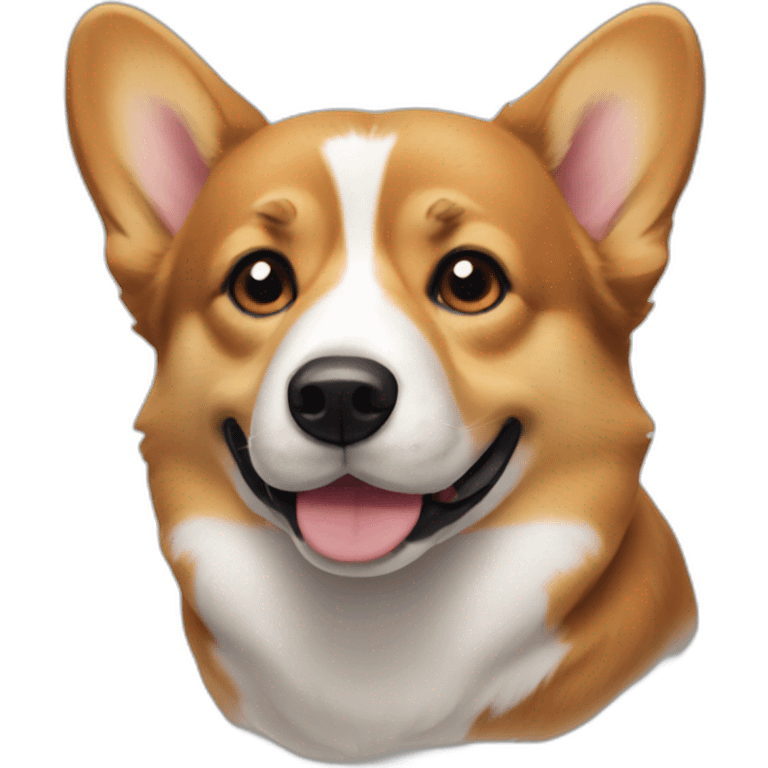 black and tan corgi face emoji