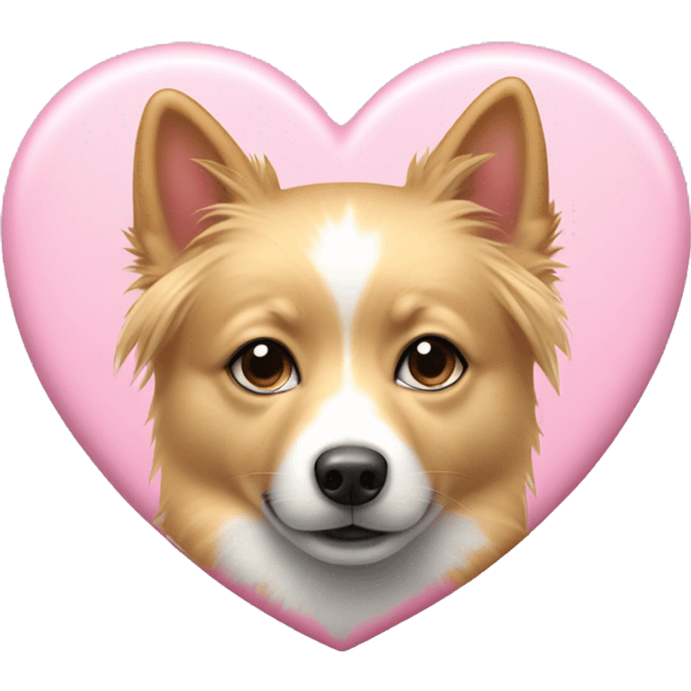 White and blonde spots spitz in a pink heart emoji