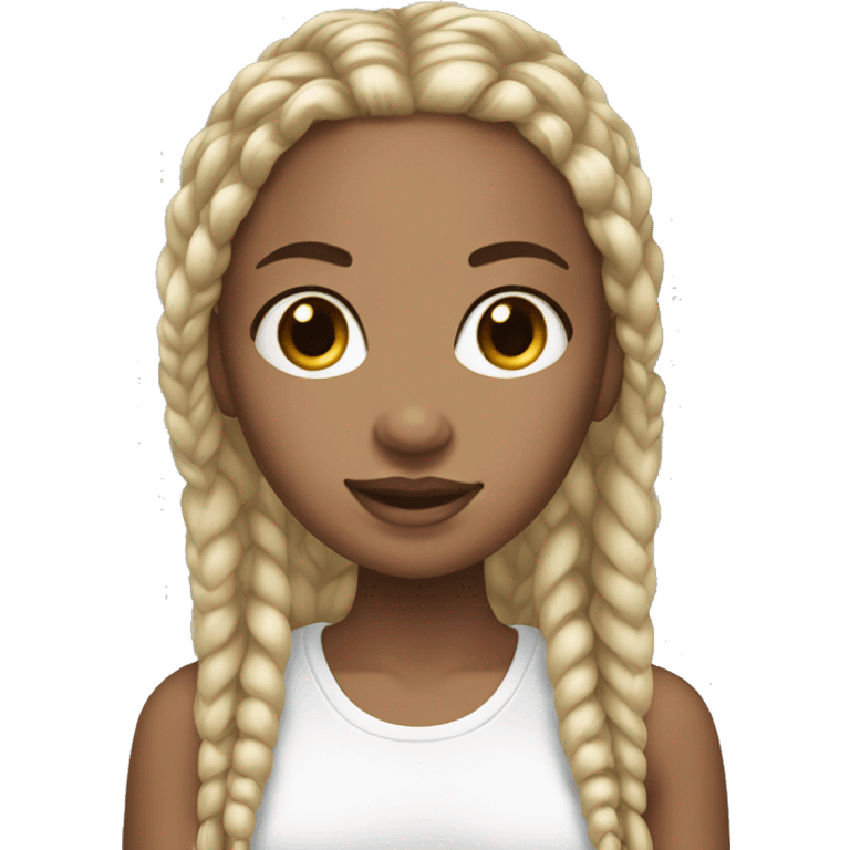 White girl with box braids emoji