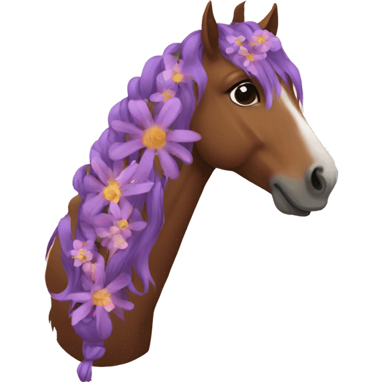 Horse with flowers in hair emoji