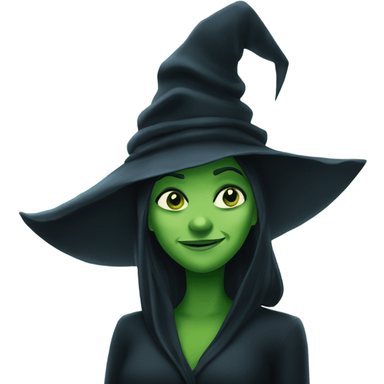 elphaba from wicked with embarrassed expressio emoji