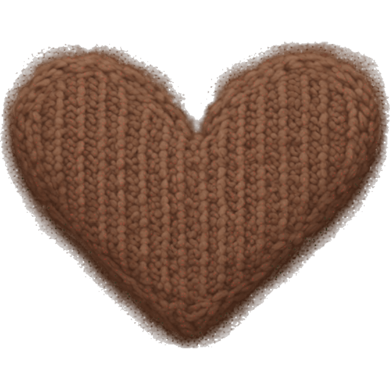 Brown knit heart, like a sweater texture heart emoji