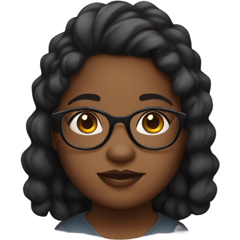 Chubby black girl with glasses emoji