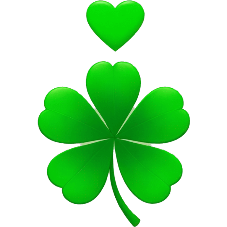 four-leaf clover with heart emoji emoji