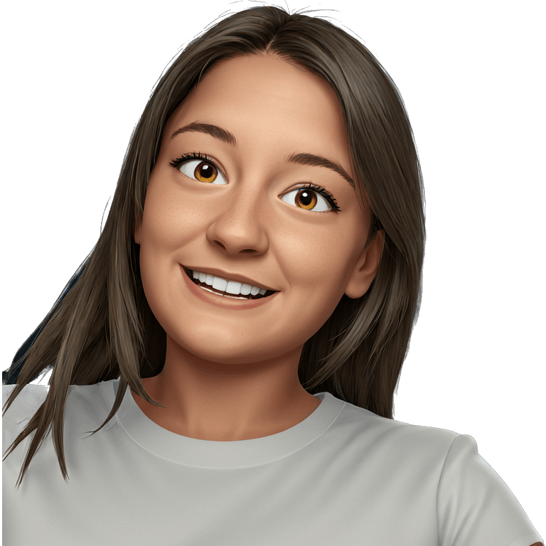 smiling girl in white shirt emoji