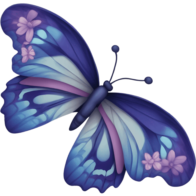 Navy purple butterfly  emoji