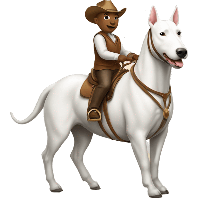 Bull terrier riding a horse emoji