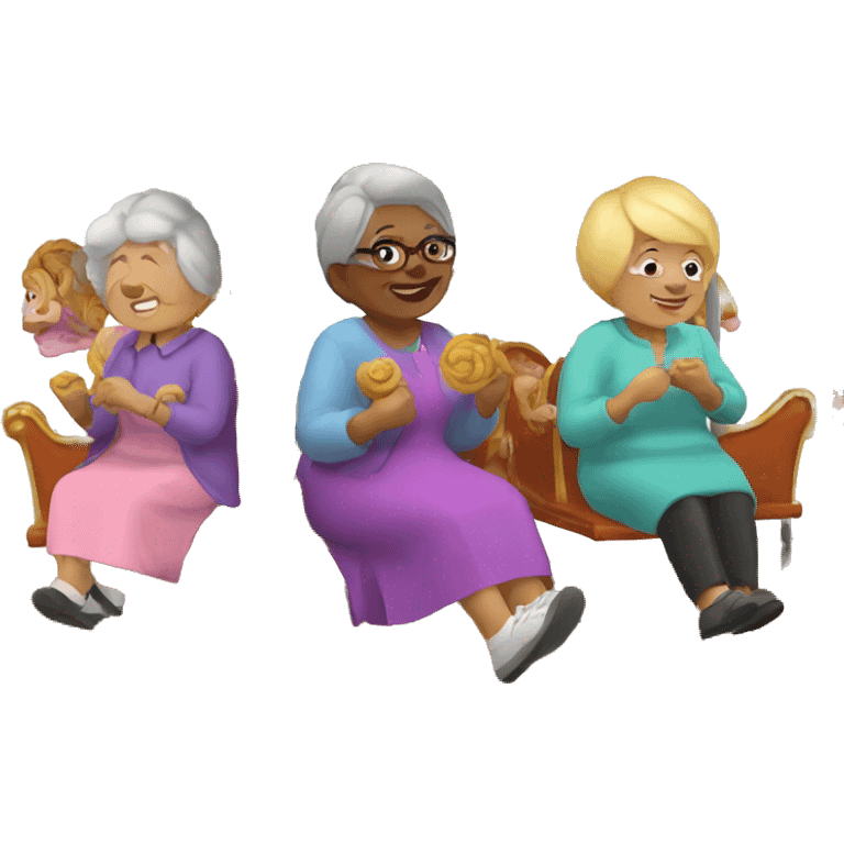 grannies on the carousel emoji