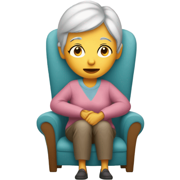 Grandma having backpain emoji