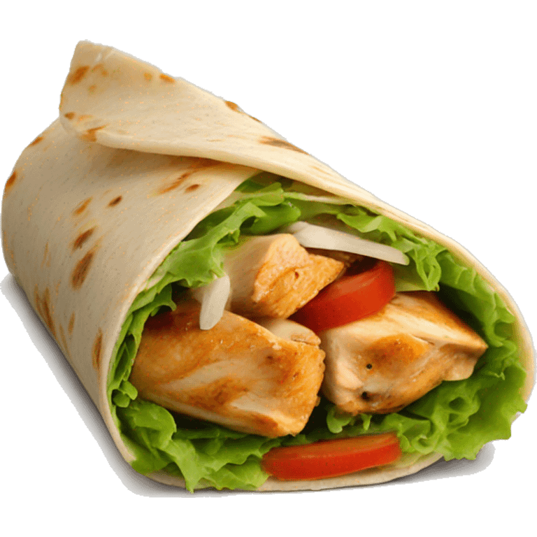 Homemade wrap with chicken emoji