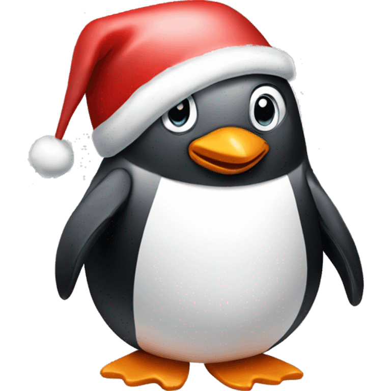 penguin with santa hat  emoji