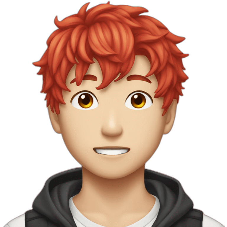 Bang chan with red hair emoji