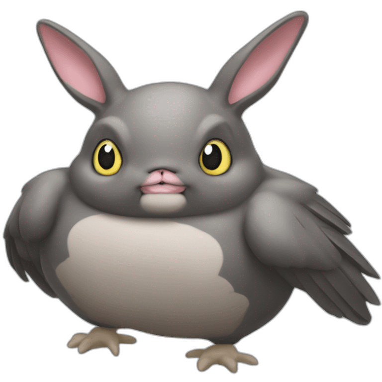 The Bird from the Yu-Gi-Oh card, Blackwing Vayu the Emblem of Honor, but as the form of Big Chungus the online meme emoji