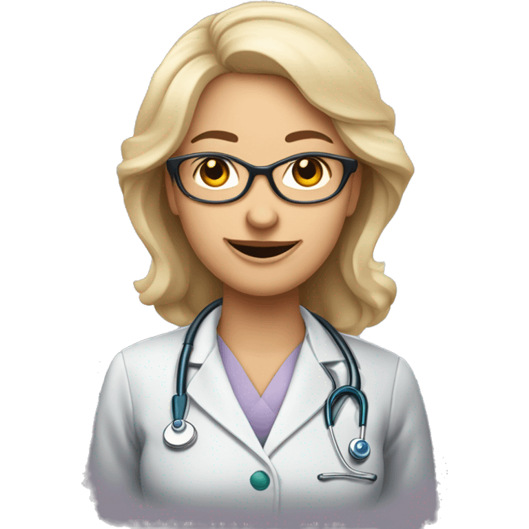 Dessine moi une image humoristique d'un docteur femme metisse  tres professionel  emoji