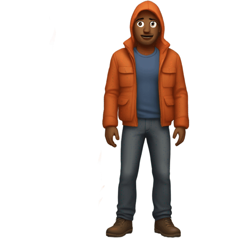 Guy on fire in the snow  emoji