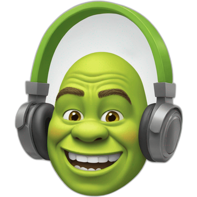 Shrek headphones falling off emoji